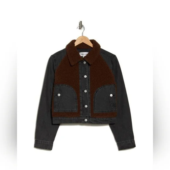 High-Pile Fleece Trim Trucker Jacket - Picture 3 of 10